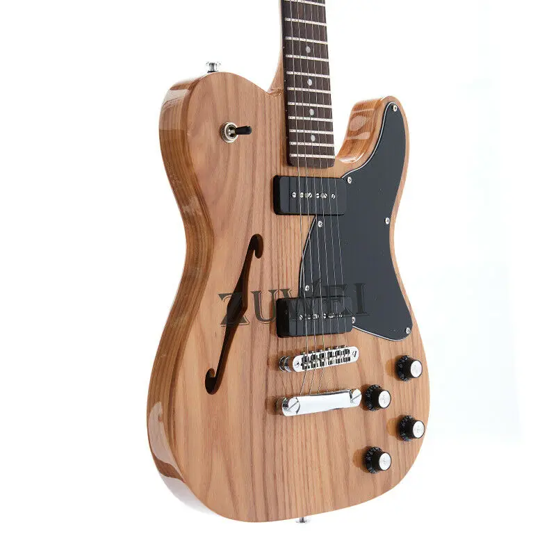 

New High Quality F Hole Semi Hollow Body Custom 6 Strings Tobacco Color Electric Guitar ASH Body Maple Neck Rosewood Fingerboard