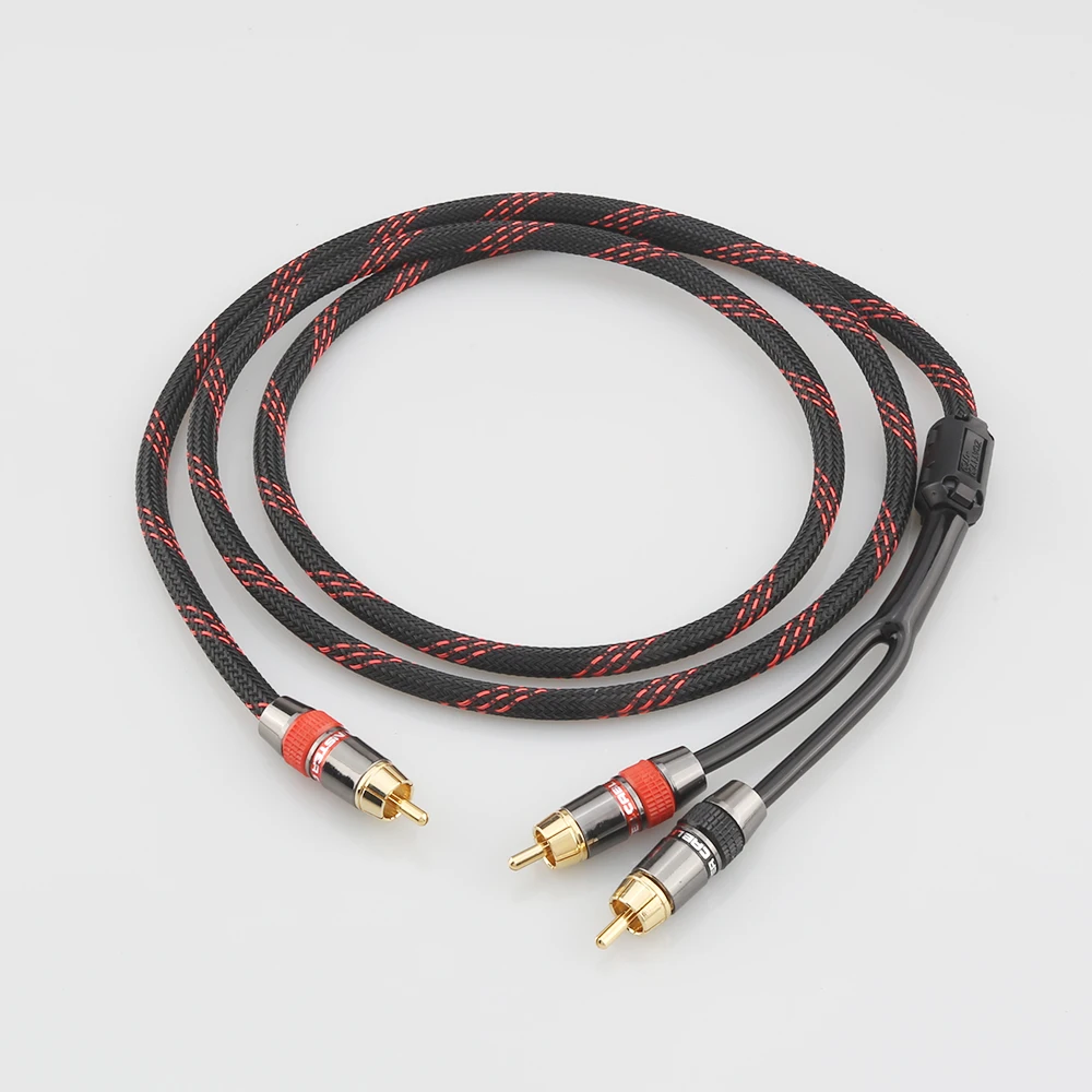 Новый Hi Fi Audiocrast A53 медный стерео RCA штекер на 2 ×RCA аудио сигнальный кабель