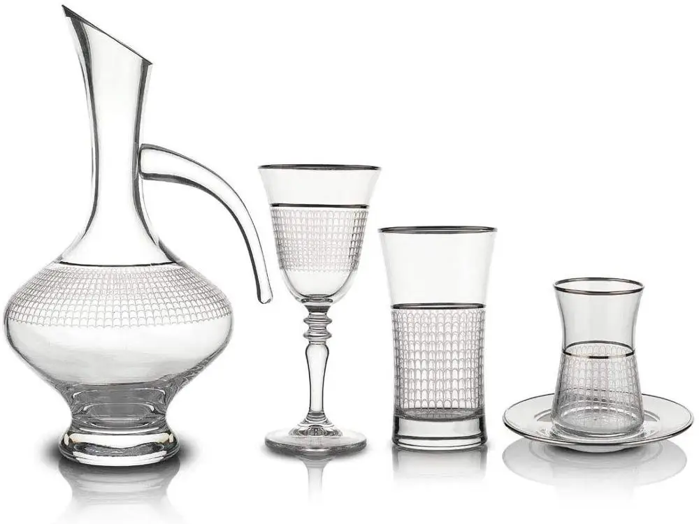 

Schafer Köln Glass Cup Set-49 Pieces.-PLATIN-08