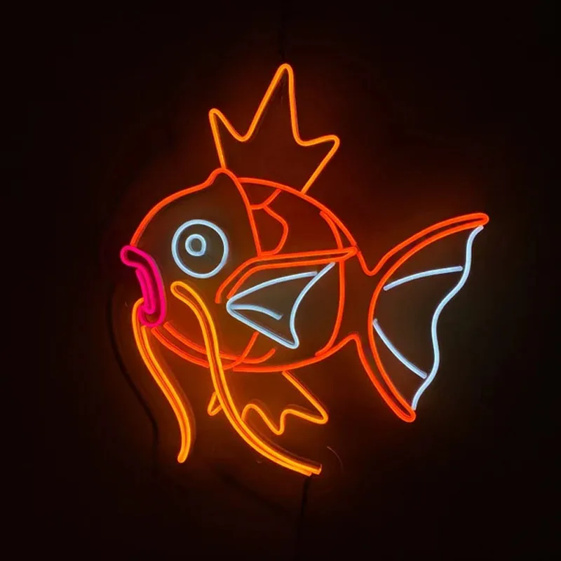 

Led Aesthetic Cute Magicarp Anime Neon Flex Light Sign Home Room Wall Decor Kawaii Anime Bedroom Decoration Mural neon sign