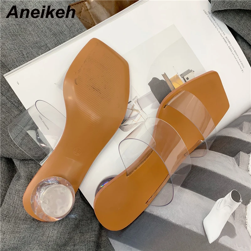 Сандалии Aneikeh из ПВХ модные пикантные желейные туфли-лодочки с открытым носком и