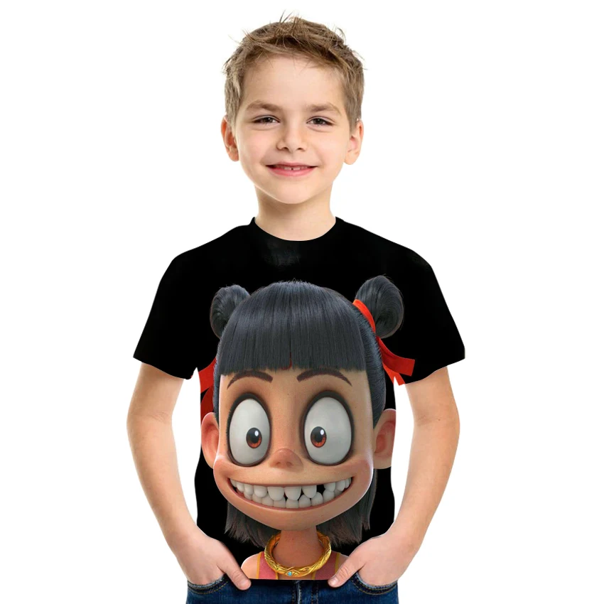 

The Latest Summer Hot Sale Children's T-Shirt Movie Nezha 3D Printing Short-Sleeved T-Shirt Kids Cosplay T-shirt