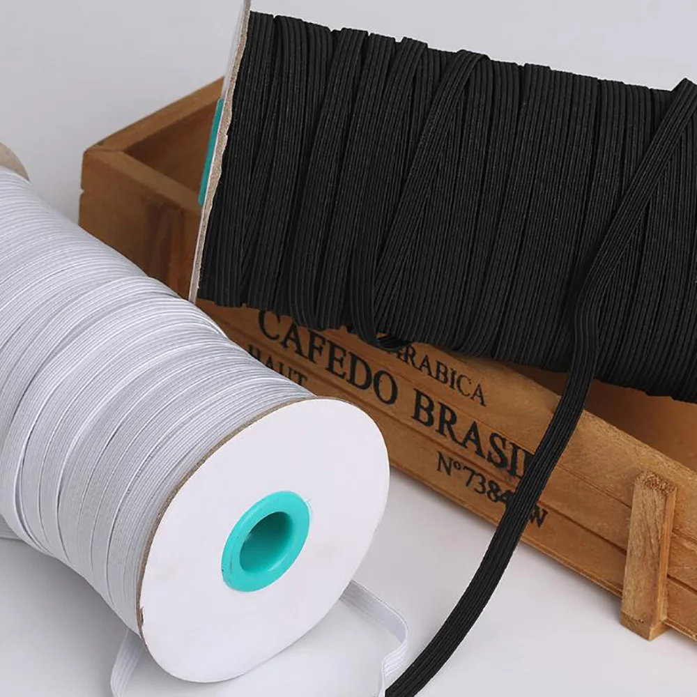 Новинка эластичные ленты белого и черного цвета длина 100 ярдов ширина 6 мм