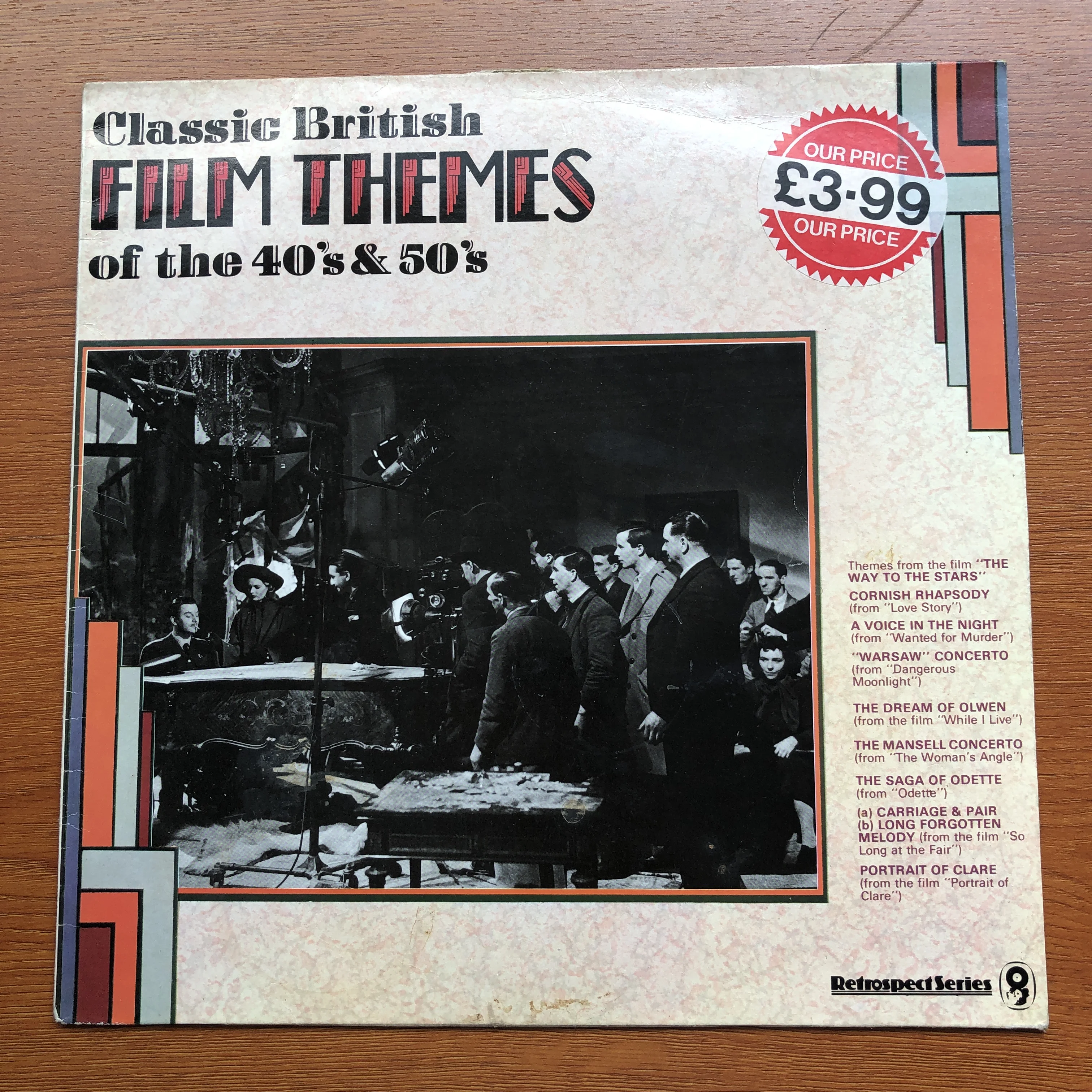 Old 12 inch 30cm Vinyl Records LP Disc Classic British Film Themes Of The 40s 50s UK Version Music Used