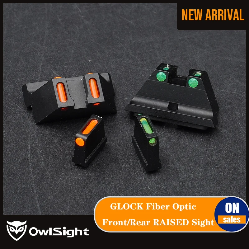 

GLOCK Pistol ACCESSORIES PARTS Steel Fiber Optic Front Sight Rear Sight For G17 G19 G22 G23 G24 G26 G27 G33 G34 G3 airsoft