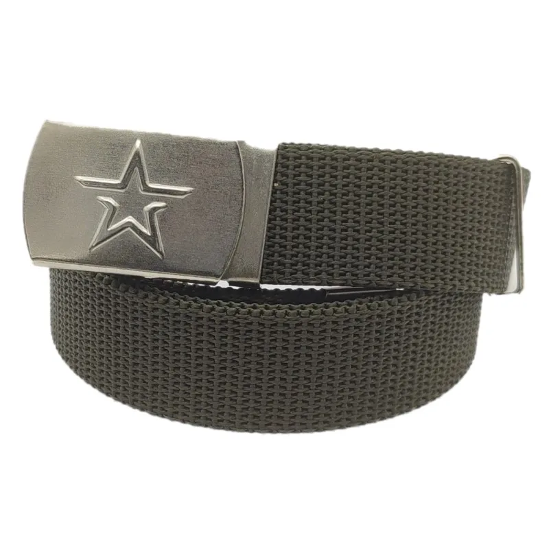 Ремень мужской текстильный брючный уставной армейский со звездой Российская