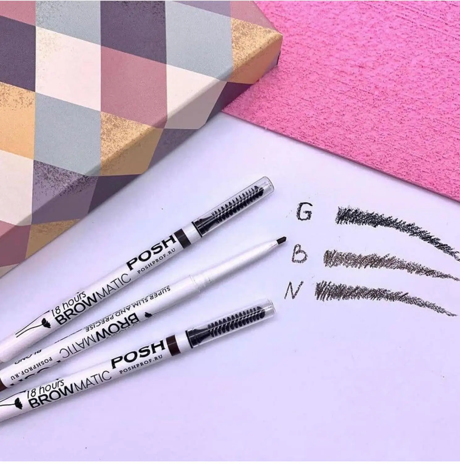 Карандаш для бровей POSH BROWMATIC GRAPHIT Ультра-Тонкий Механический с щеточкой |