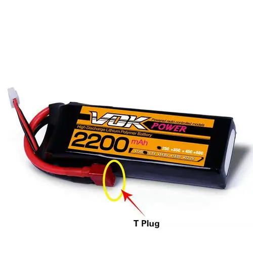 T-Plug Discharger Plug VOK 3S Lipo батарея 11,1 V 2200mAh 25C Lipo батарея универсальная для RC гоночный вертолет - Цвет: T plug