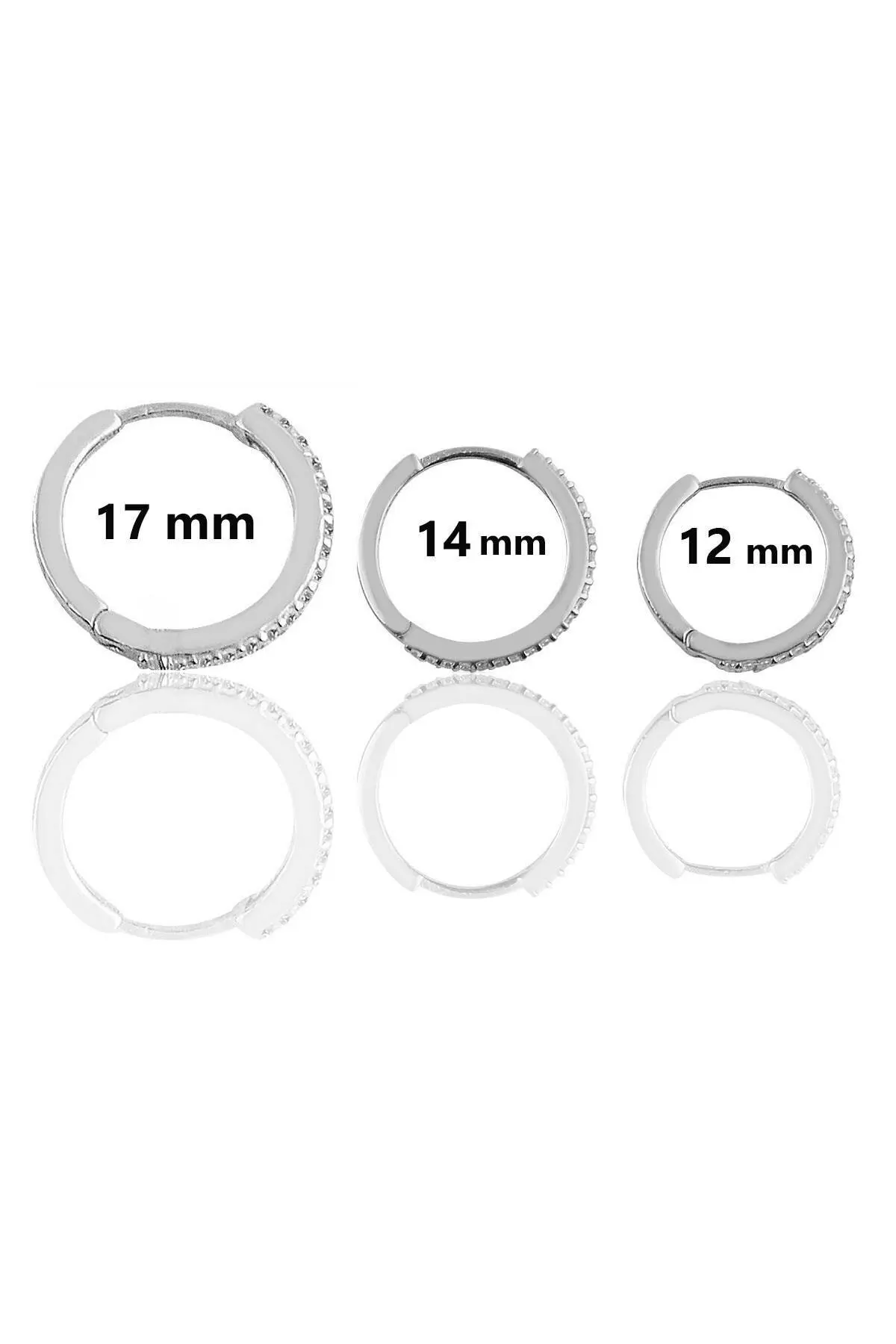 

Gümüş Ancl Zircon Cubic Zirconia Three Through-Composed Of Ring Earrings