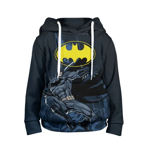 Детская толстовка 3D Batman для мальчиков и девочек Комфортная кенгуру с рисунком
