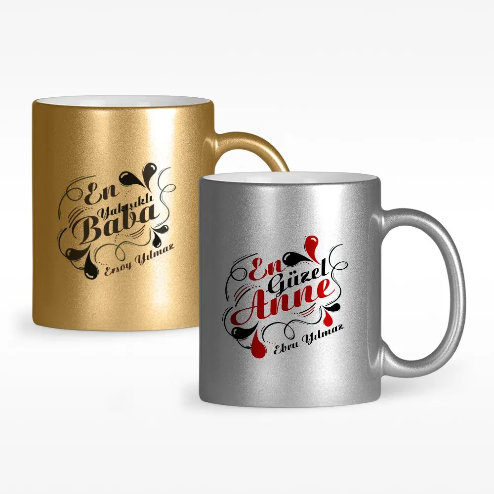 

Персонализированная позолоченная чашка с двойной мамой и отцом-4