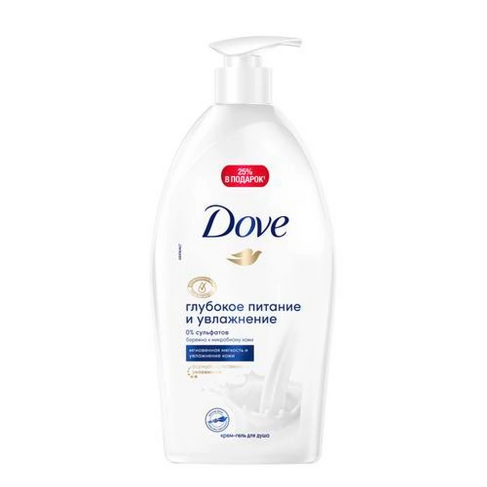 Dove бессульфатный крем-гель для душа Глубокое питание и увлажнение 750 мл | Красота