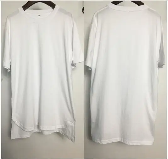 Kanye West удлиненная футболка мужская летняя с изогнутым подолом В Стиле Хип-Хоп