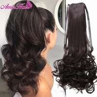 amir 22inch afro long straight drawstring ponytail curly ponytail hair extension heat resistant synthetic natural wavy ponytail