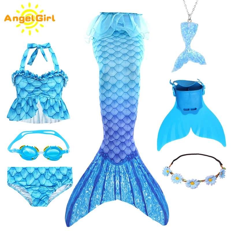 AngelGirl 2021 дети Русалочка хвосты бикини купальный Детский костюм купальник с