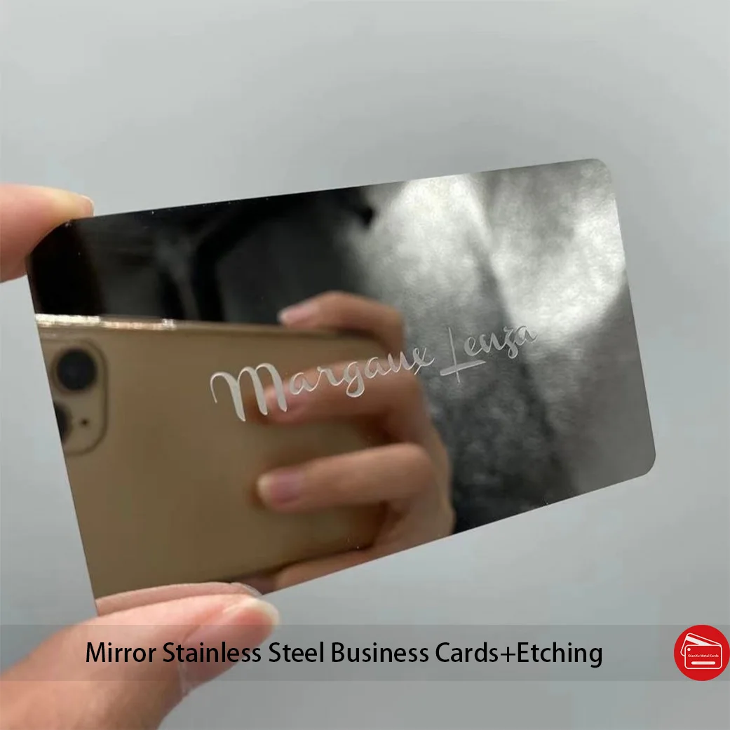 

100pcs/lot Polished mirror metal business cards (thickness 0.3mm/0.5mm/0.8mm etc)