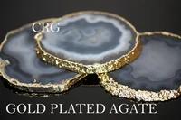 gold plated 2 agate coaster wholesale bulk price choose color 2 75