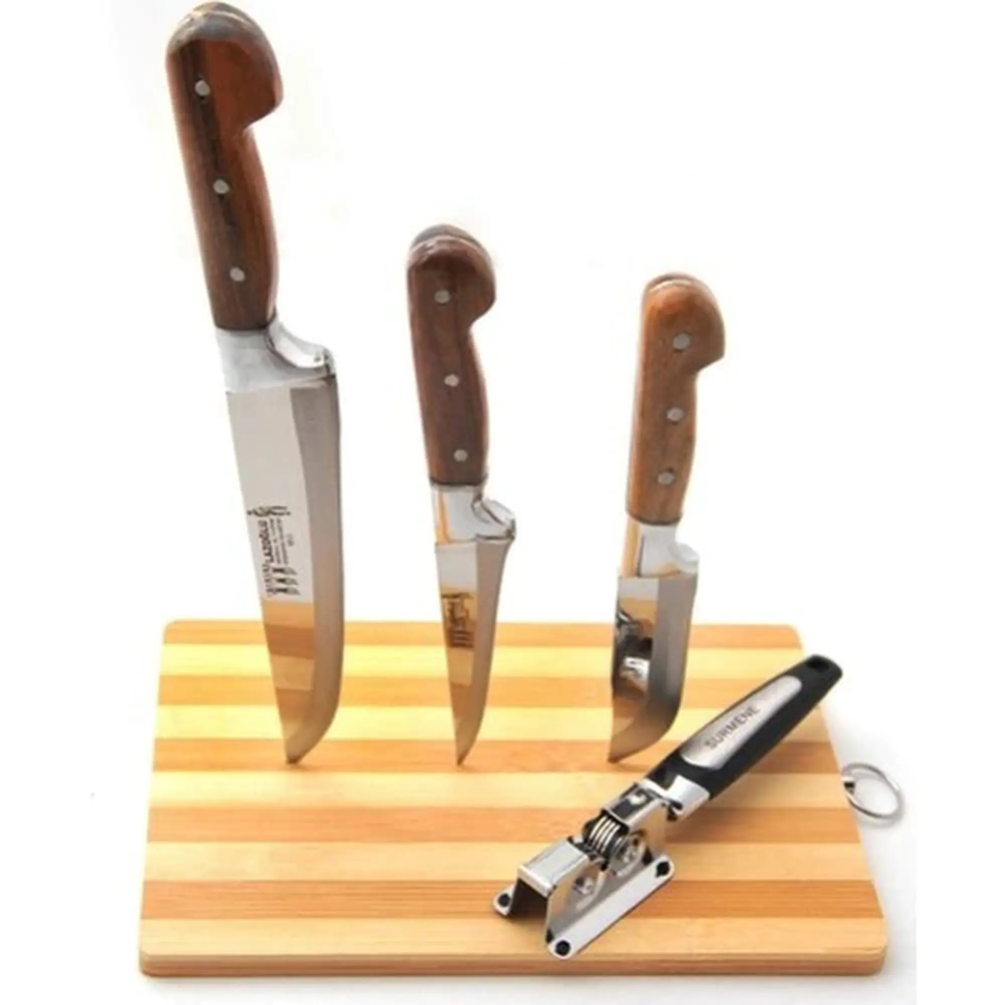 

Riding On Handmade Sacrificial Knife Set of 3 + Sharpener Gift