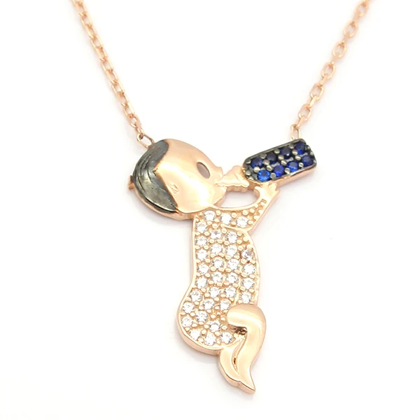 

Wholesale 925 Silver Fashion Baby Pacifier Mother Day Gift Boho Family Mama Necklace Trendy for Women Turkish Jewelry 10 Pieces