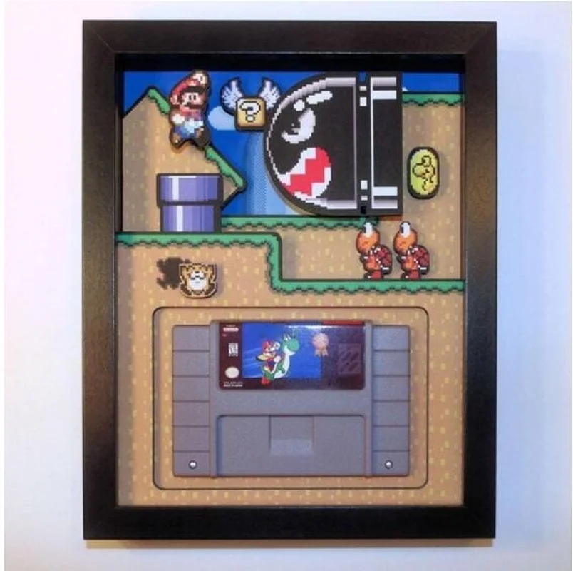 3D Shadowbox Супер Марио Bros Zeldaed ностальгическая игра ПВХ настенная живопись украшения