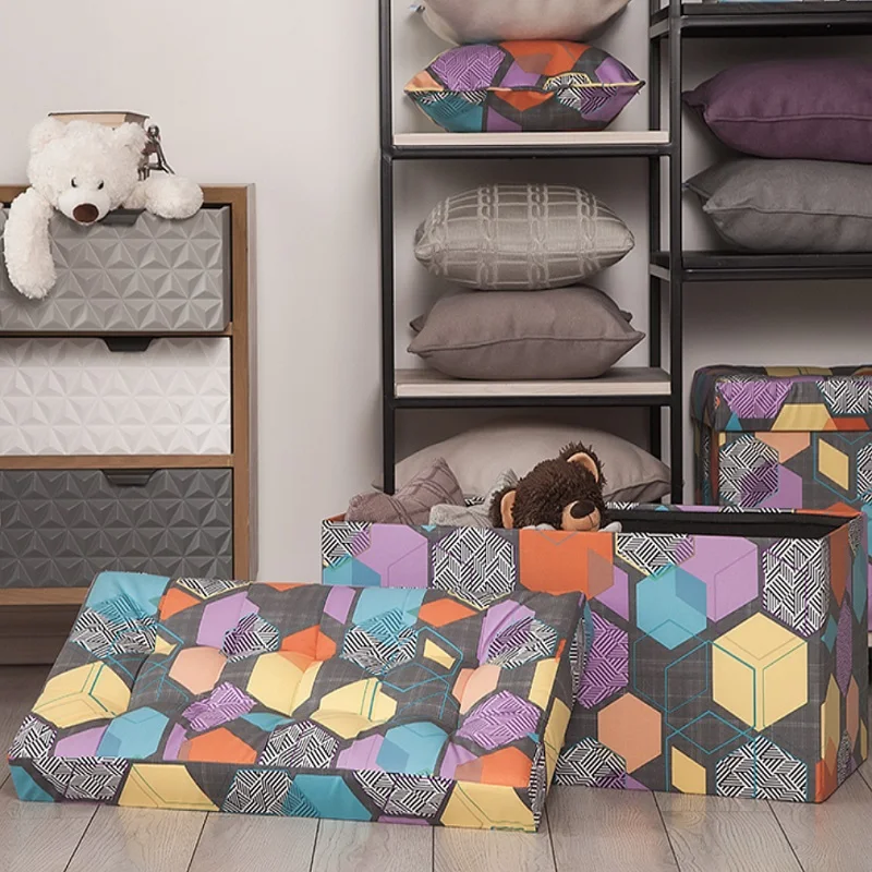 Пуф банкетка складной большой Дели+ Delicatex многоцветный ящик для хранения детских