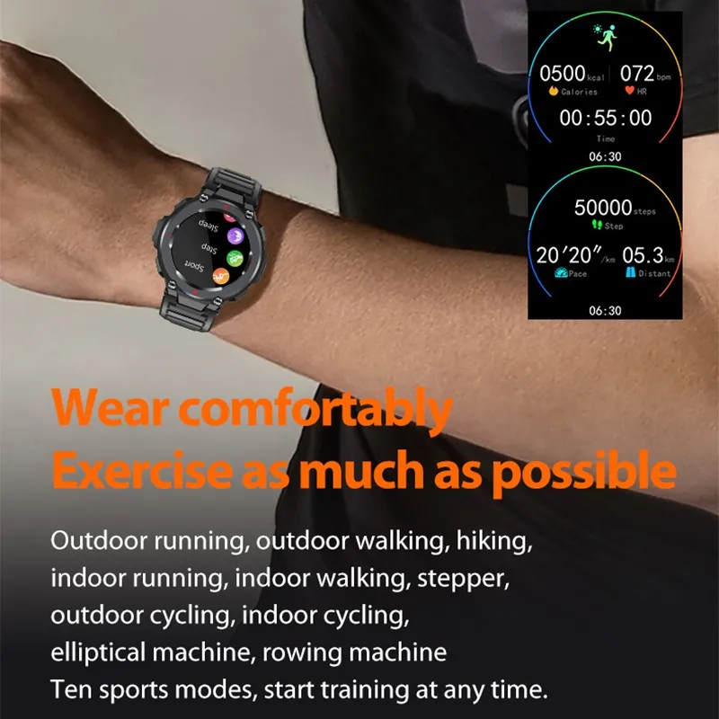 

2021 New Multifunction Man Sports Smart Watch Bluetooth Call Heart Rate Blood Pressure Sleep Measuring Smartwatch Fashion Watch