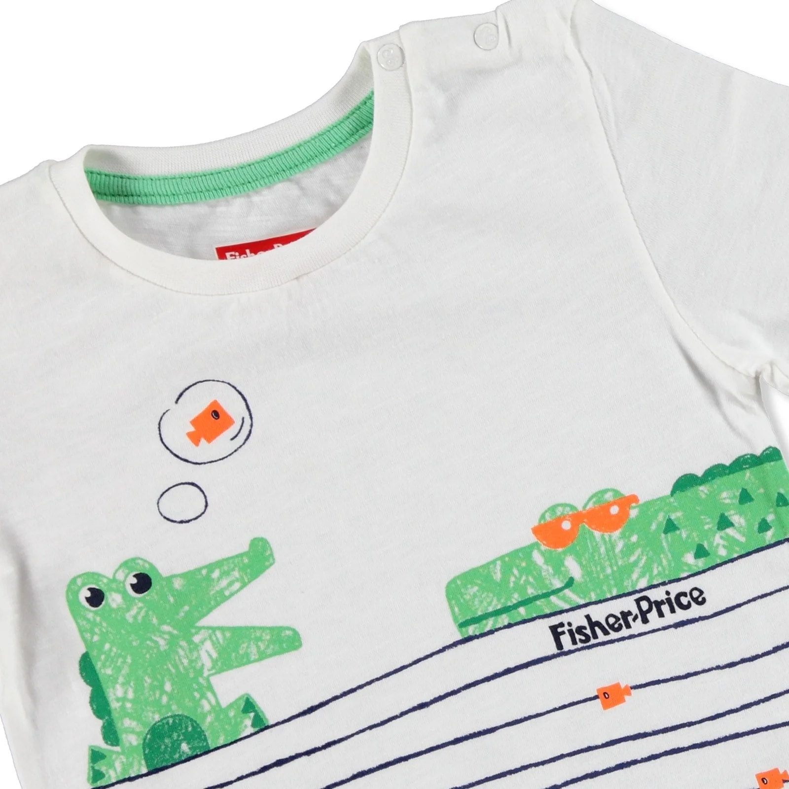Ebebek Fisher Price/Летняя футболка из крокодиловой кожи для маленьких мальчиков |