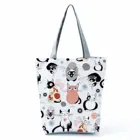 Сумки с принтом пухлый Кот, прекрасная модная женская сумка, симпатичная сумка через плечо с животными, женская сумка большой вместимости, Экологичная Сумка-тоут