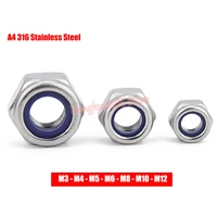 stainless steel a4 316 nyloc nylock nuts din 985 hex nylon insert lock nut self locking locknut m3 m4 m5 m6 m8 m10 m12