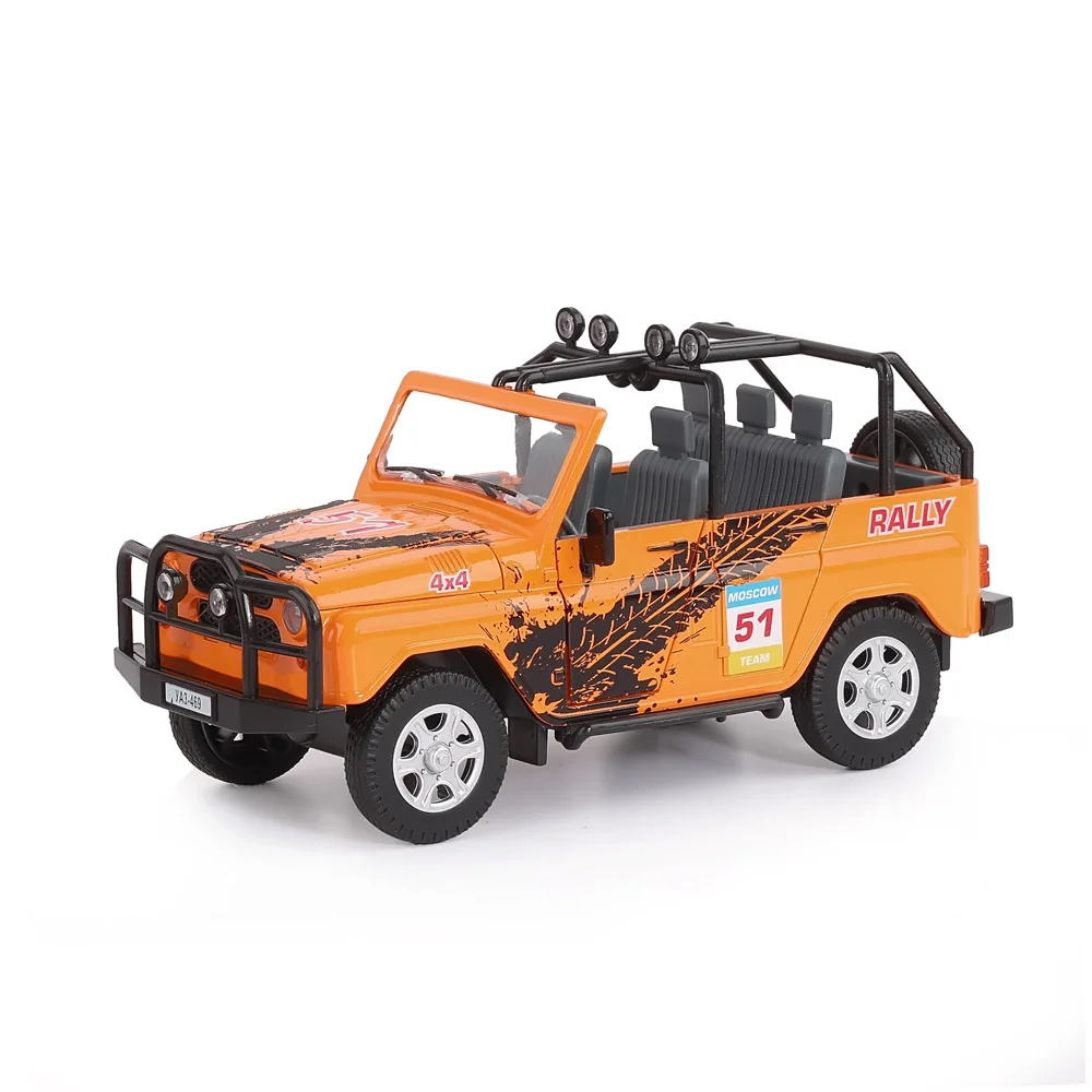 Машина металлическая инерционная коллекционная модель УАЗ-469 RALLY масштаб 1/24 свет