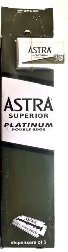 

100 piece old Astra Superior Platinum Double Edge Safety Razor blades VINTAGE souvenir 1980-2000 Blades GREEN long old pack