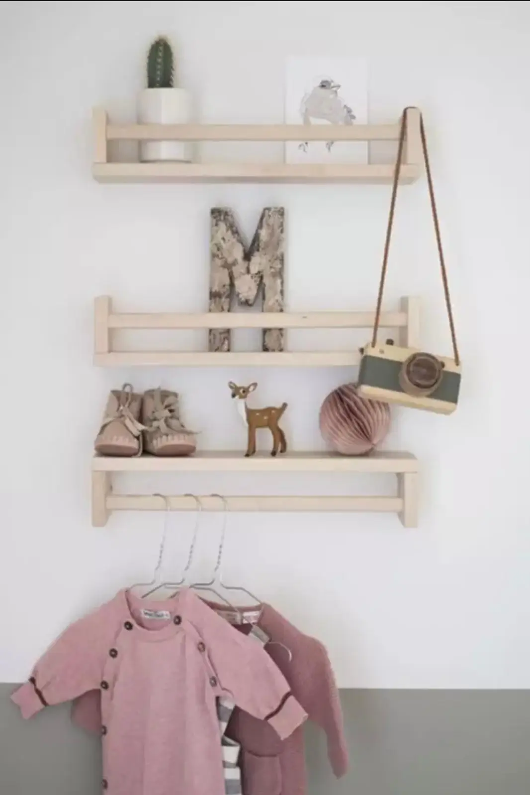 

Montessori bookcase children baby kids room library wood bookcase wood Varnish-free natural baby bookcase wall 40 cm 3pcs