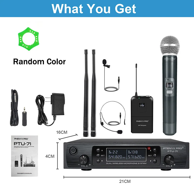 Двухканальная Беспроводная микрофонная система Phenyx Pro с