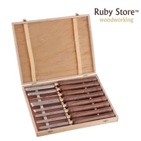 a1005 8pcs 415mm woodturning tools set h s s blade american walnut handle in wooden box woodworking