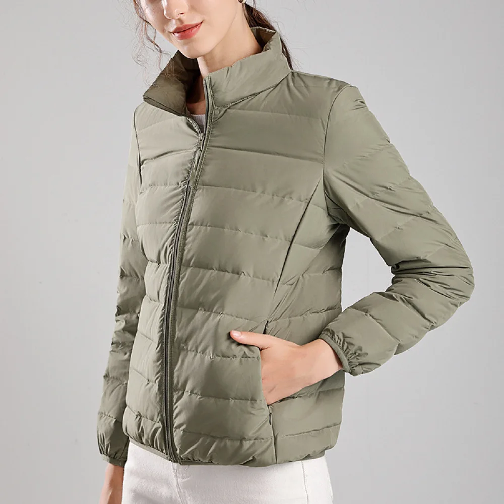 

2020 Winter New Ultra Light Down Jacket Women Short Coat Warm Slim Stand Collar Outerwear All-Match Tops Winter Down Jackets