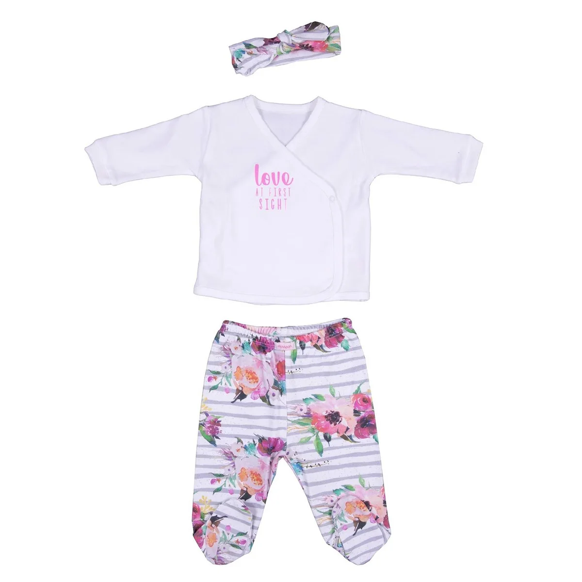 

Bebepan Garden Sweatshirt Jumpsuit Hair Band Set New Born Girl