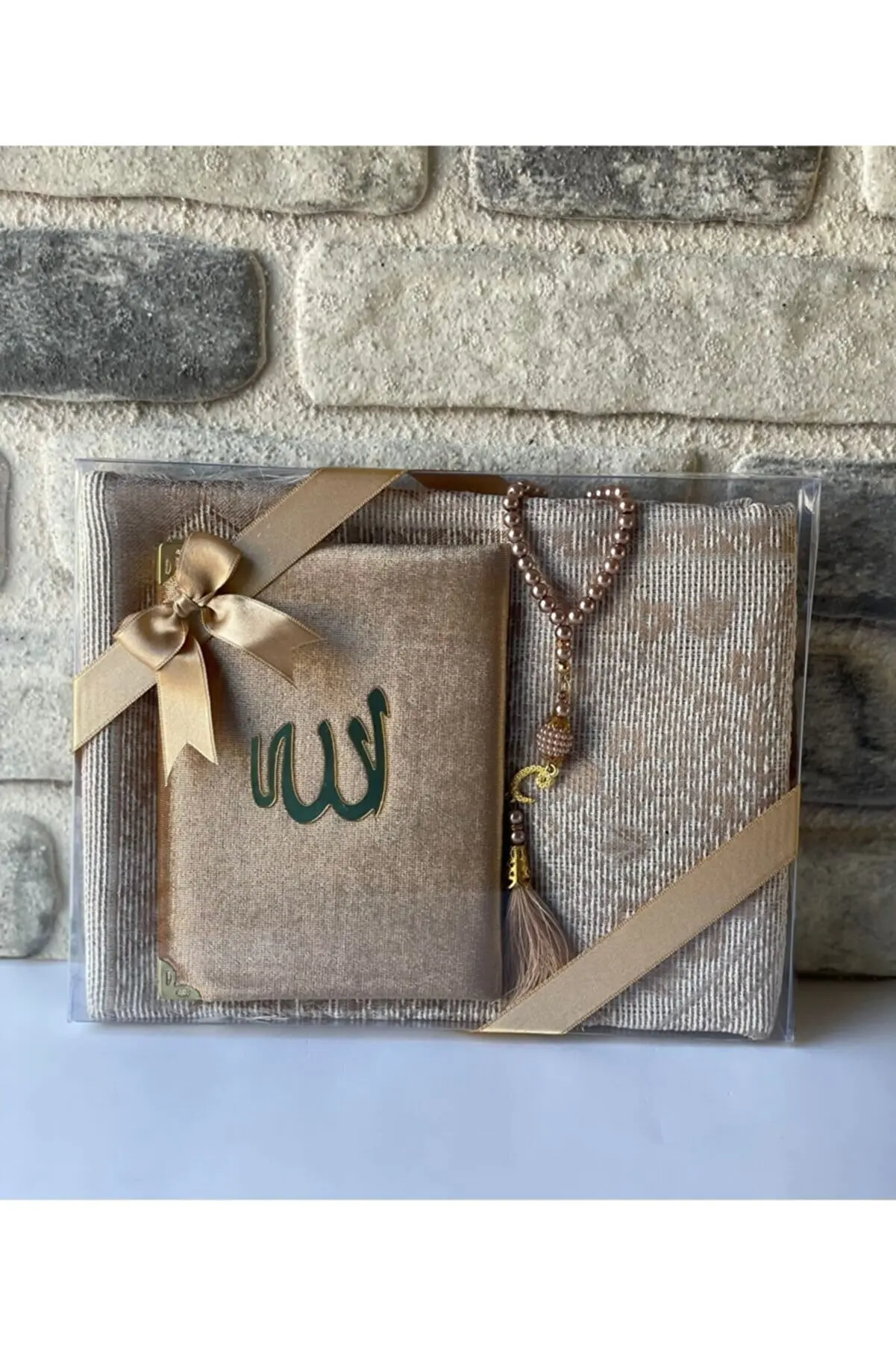 

Islamic Seccade Muslim Prayer Carpet Qibla Rug Portable Travel Worship Mat Waterproof Sajadah Rosary Gift Set Custom Box
