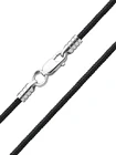 Шнурок Paracord, Черного цвета, с серебреным замком 925 пробы, толщина 1,5мм, RUFINA