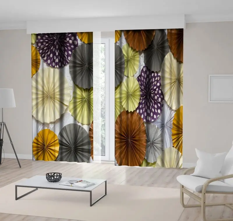 

Curtain Paper Origami Polka Dots Celebration Japanese Decorative Traditional Artwork Printed Brown Purple Yellow