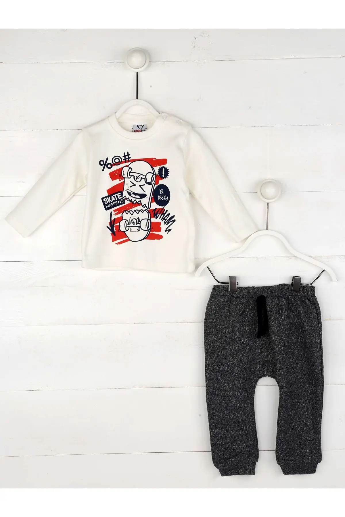 Темно синий серый мужской комплект одежды для малышей| |