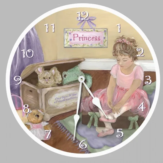 

Offset Printed Wooden Girl's Room Wall Clock 35 cm Without Glass