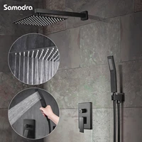 samodra shower systems rainfall shower set for bathroom brass tropical shower faucet blackgold bath mixer with thermostatic