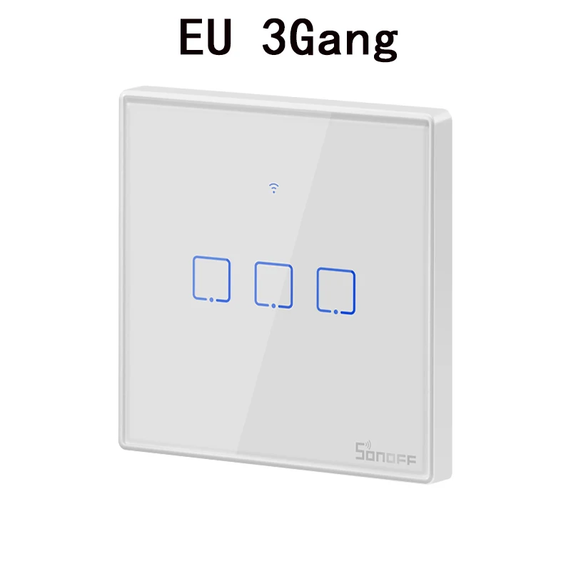 EU 3Gang Сенсорный выключатель Умный светильник переключатель Панель настенный прерыватель 1/2/3 wifi светильник переключатель US/EU/UK розетки работать с Alexa Google Home - Комплект: EU 3Gang