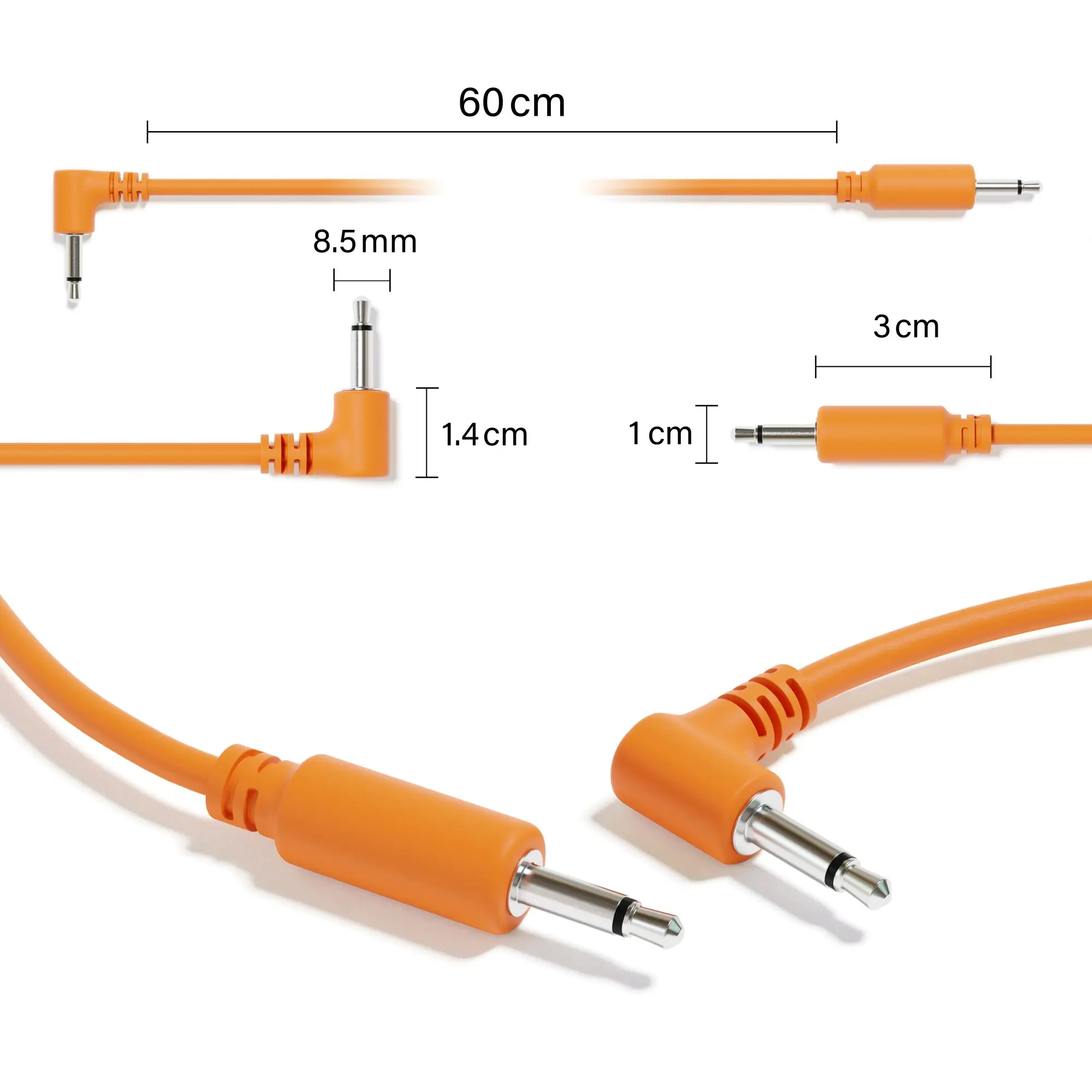 ExcelValley - 5-Pack Гибридные Моно Модульные Патч Кабели TS 3 5мм 1/8" Eurorack Синт Синтезатор