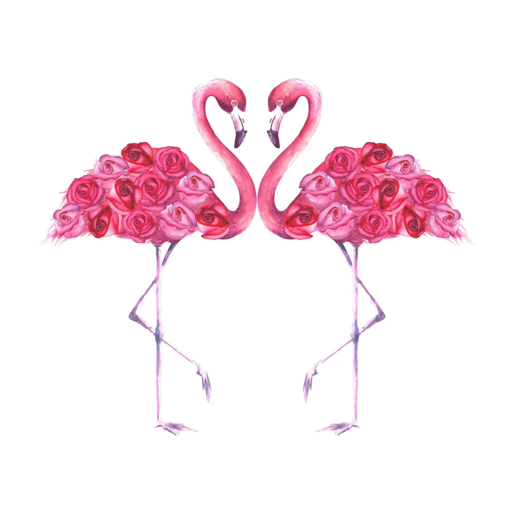

Curtain Tropical Exotic Flamingos with Rose Floral Wings Romantic Birds Nature Artwork Wholesale