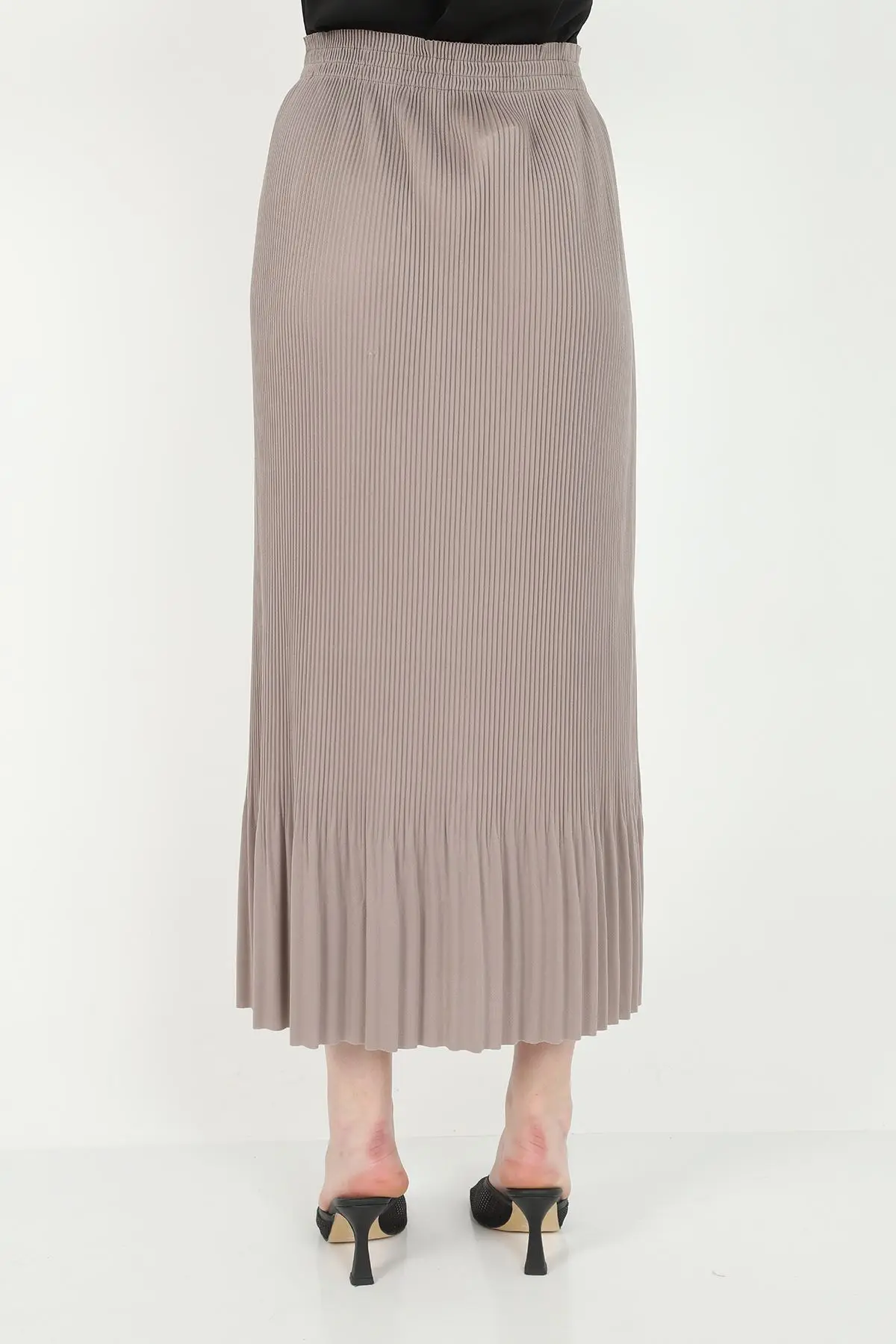

New fashion wonderful knee skirt Women's Sheer Pleated Stone Skirt quality fabric 2021 European cut style
