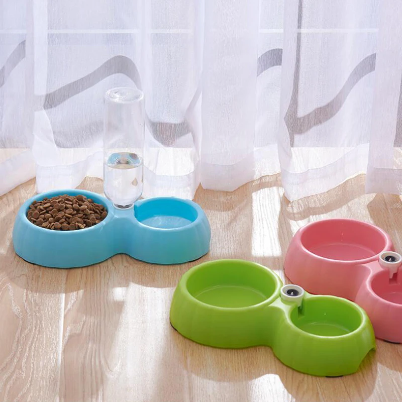 Двойные миски для собак кошек воды и еды набор съемных мисок из нержавеющей стали