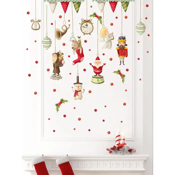 Интерьерные наклейки 'С Новым годом' 25х55 см малиновый (комплект из 2 шт) | Дом и