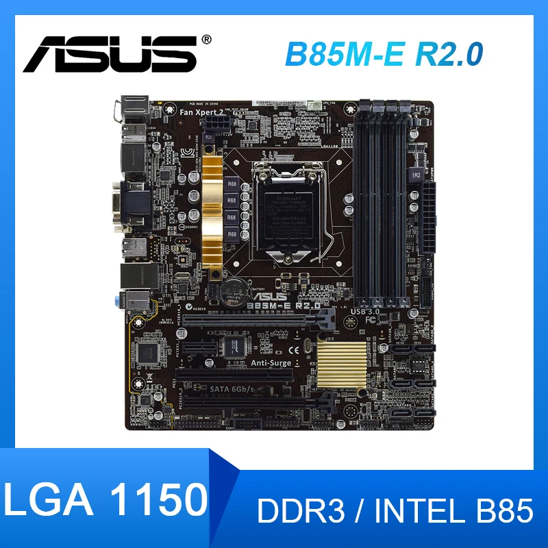 

Asus B85M-E R2.0 1150 материнская плата DDR3 32G Intel B85 материнская плата PCI-E 3,0 USB3.0 Micro ATX для Core i5-4670 cpus
