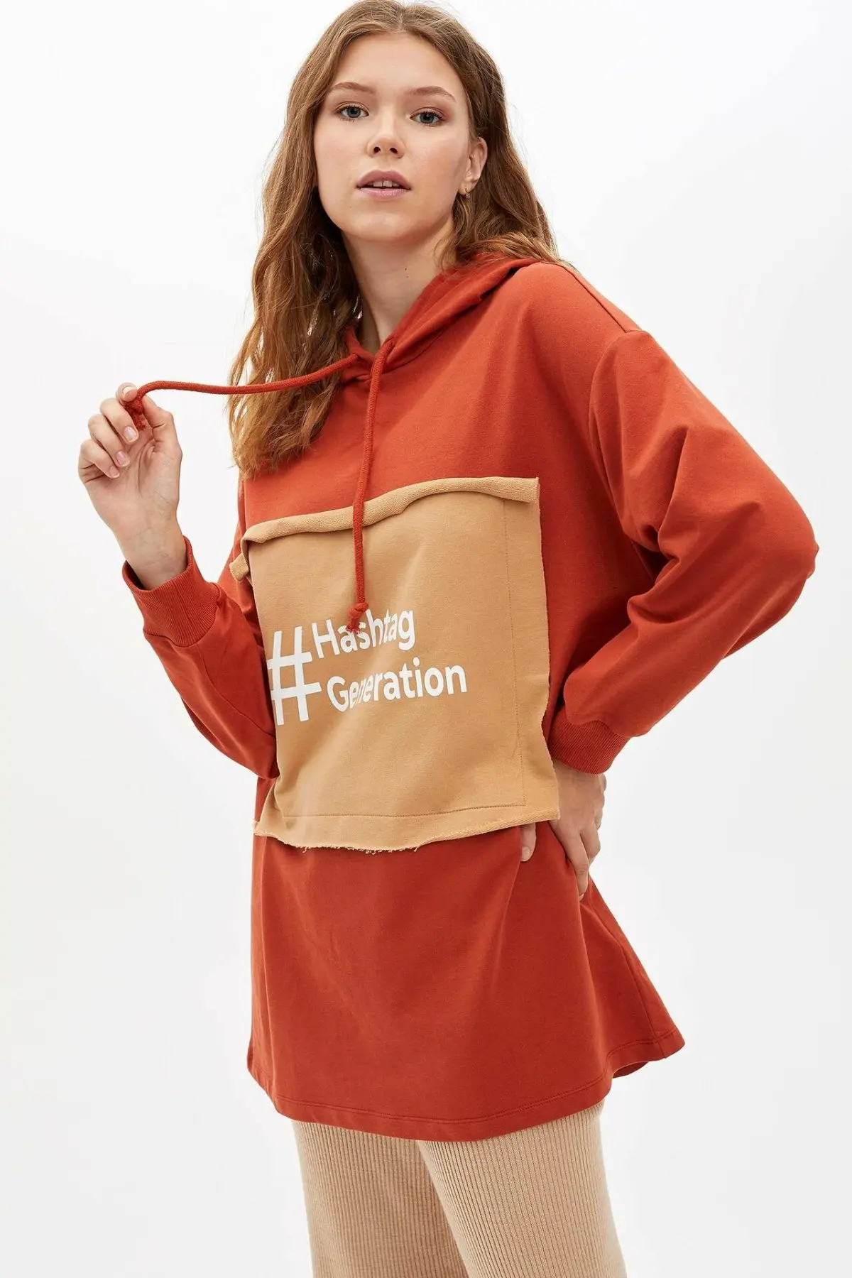 Дефакто женские модные цветные толстовки повседневные с буквенным принтом